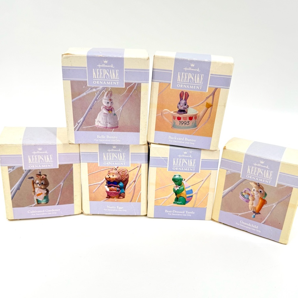 Lot 6 Hallmark Keepsake Ornament Easter Collection 1992 - 1993